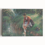 Impressionist Prints - Woman Bathing by Camille Pissarro Art