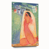 Modern Wall Art: Villager - Vibrant Folk-Inspired Portrait