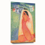 Modern Wall Art: Villager - Vibrant Folk-Inspired Portrait