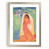 Modern Wall Art: Villager - Vibrant Folk-Inspired Portrait