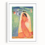 Modern Wall Art: Villager - Vibrant Folk-Inspired Portrait