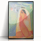 Modern Wall Art: Villager - Vibrant Folk-Inspired Portrait