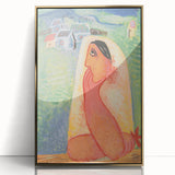 Modern Wall Art: Villager - Vibrant Folk-Inspired Portrait