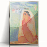 Modern Wall Art: Villager - Vibrant Folk-Inspired Portrait