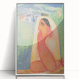 Modern Wall Art: Villager - Vibrant Folk-Inspired Portrait