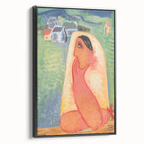 Modern Wall Art: Villager - Vibrant Folk-Inspired Portrait