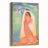 Modern Wall Art: Villager - Vibrant Folk-Inspired Portrait