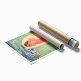 Modern Wall Art: Villager - Vibrant Folk-Inspired Portrait