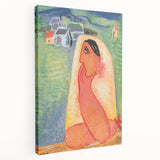 Modern Wall Art: Villager - Vibrant Folk-Inspired Portrait