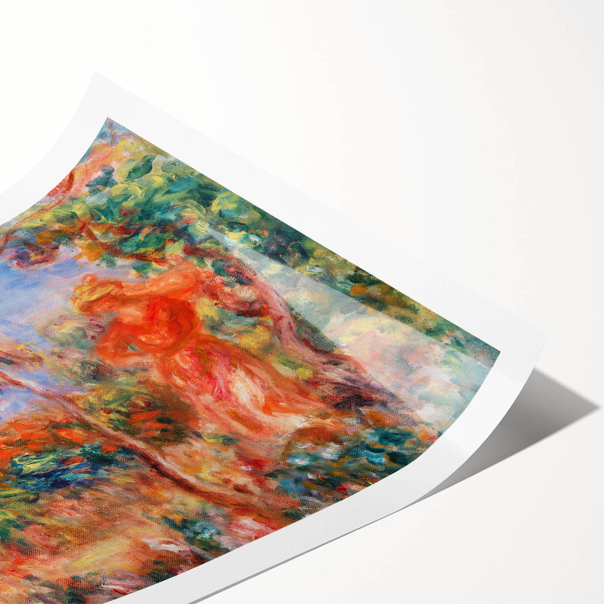 Renoir Prints - Woman in Red in Landscape Impressionist Wall Art