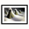 Modern Wall Art: Winter Landscape with Snow-Covered Haystacks