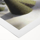 Modern Wall Art: Winter Landscape with Snow-Covered Haystacks