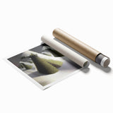 Modern Wall Art: Winter Landscape with Snow-Covered Haystacks