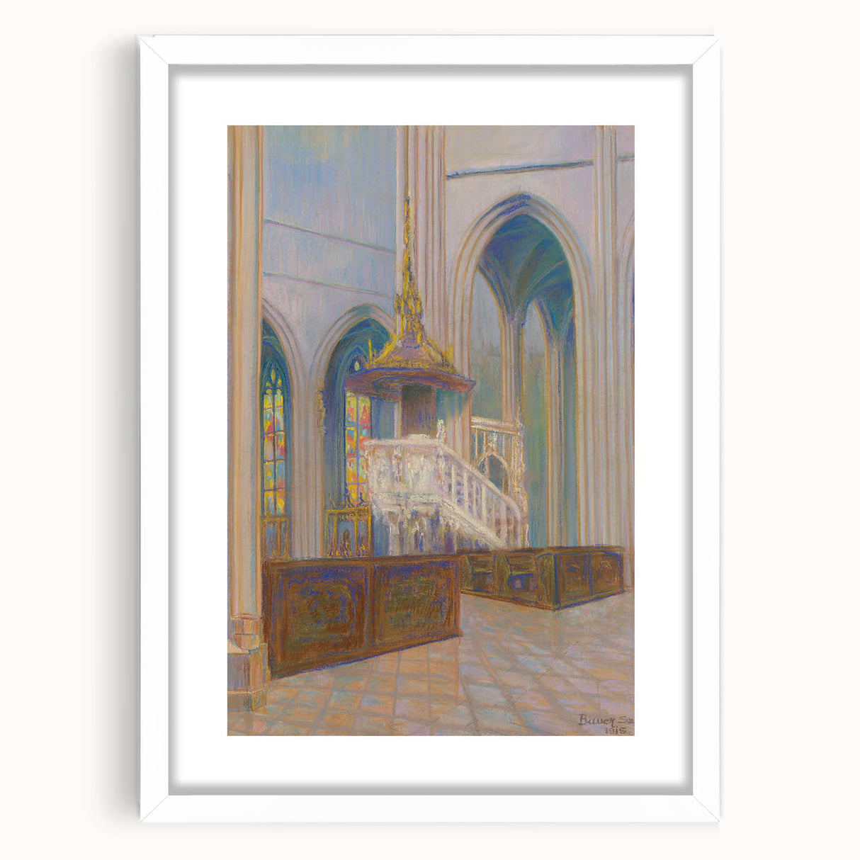 Modern Wall Art: Cathedral Interior - Architectural Elegance