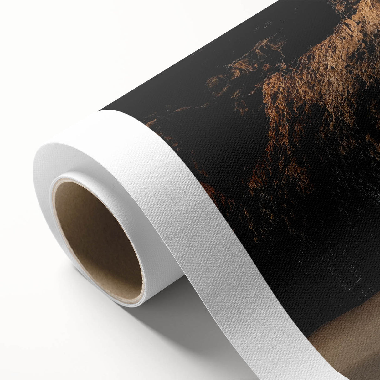 Rolled canvas artwork depicting a stunning cave landscape, showcasing intricate details and vibrant colors, ideal for home décor or art enthusiasts. The design highlights natural beauty and artistic craftsmanship, packaged securely for safe delivery.