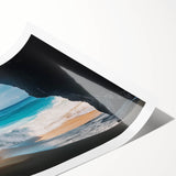 Vibrant rolled canvas print showcasing a stunning landscape of intricate caves, featuring earthy tones and detailed textures, perfect for home decor.