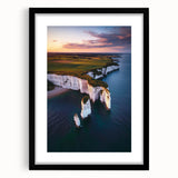 Framed landscape artwork showcasing dramatic cliffs in a black mat, ideal for home decor, office spaces, or art enthusiasts. Perfect for adding elegance to any interior.