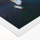 Vibrant rolled canvas showcasing a breathtaking landscape of cliffs under a bright blue sky, perfect for home decor and art enthusiasts, securely packaged for delivery.