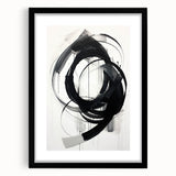 Custom Dining Room Wall Decor – Abstract Monochrome Swirl Art