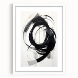 Custom Dining Room Wall Decor – Abstract Monochrome Swirl Art