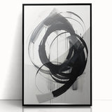 Custom Dining Room Wall Decor – Abstract Monochrome Swirl Art