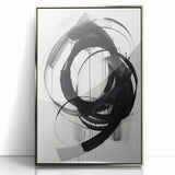 Custom Dining Room Wall Decor – Abstract Monochrome Swirl Art