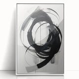 Custom Dining Room Wall Decor – Abstract Monochrome Swirl Art