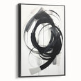 Custom Dining Room Wall Decor – Abstract Monochrome Swirl Art