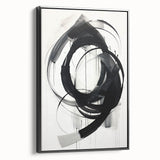 Custom Dining Room Wall Decor – Abstract Monochrome Swirl Art