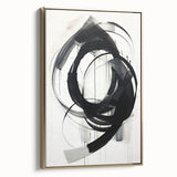 Custom Dining Room Wall Decor – Abstract Monochrome Swirl Art