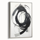 Custom Dining Room Wall Decor – Abstract Monochrome Swirl Art