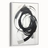 Custom Dining Room Wall Decor – Abstract Monochrome Swirl Art