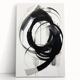 Custom Dining Room Wall Decor – Abstract Monochrome Swirl Art