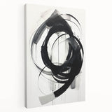 Custom Dining Room Wall Decor – Abstract Monochrome Swirl Art