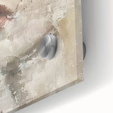 Close-up of abstract figurative wall art featuring vibrant colors and fluid shapes, printed on acrylic glass, perfect for modern home decor. Ideal for enhancing contemporary spaces with a touch of artistic elegance.