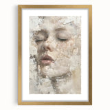 Abstract figurative wall art framed in gold with a matte finish, showcasing vibrant colors and dynamic shapes, perfect for modern home decor.