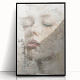 Framed abstract figurative wall art with a sleek black frame and acrylic finish, showcasing vibrant colors and dynamic shapes, perfect for modern decor.