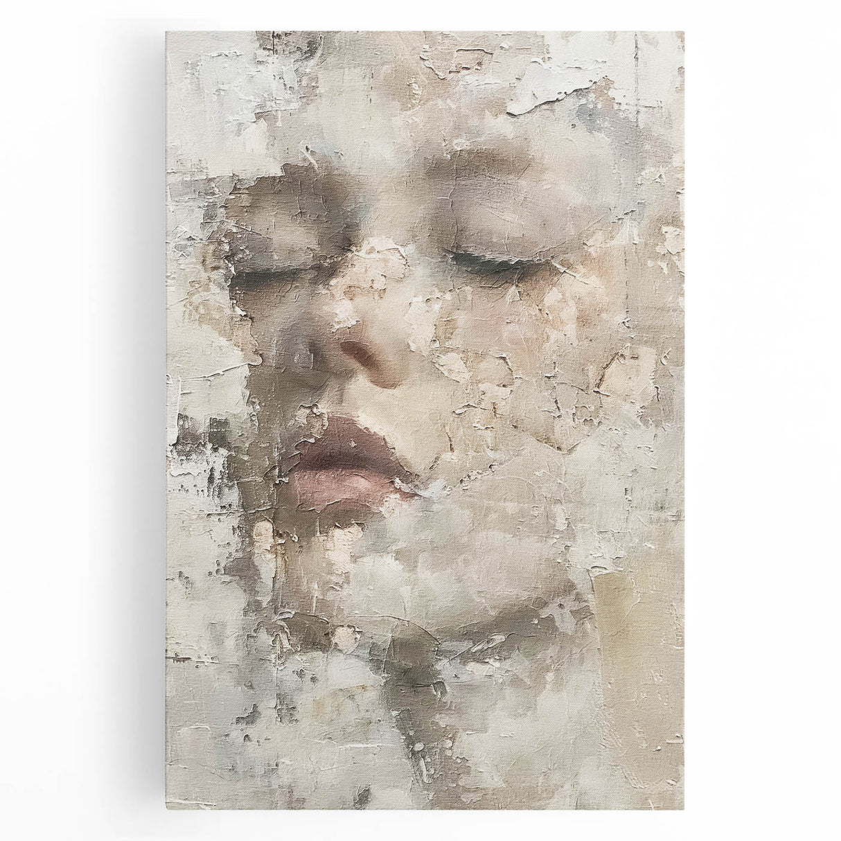 Abstract figurative wall art on stretched canvas, showcasing vibrant colors and dynamic shapes, perfect for enhancing modern home decor.