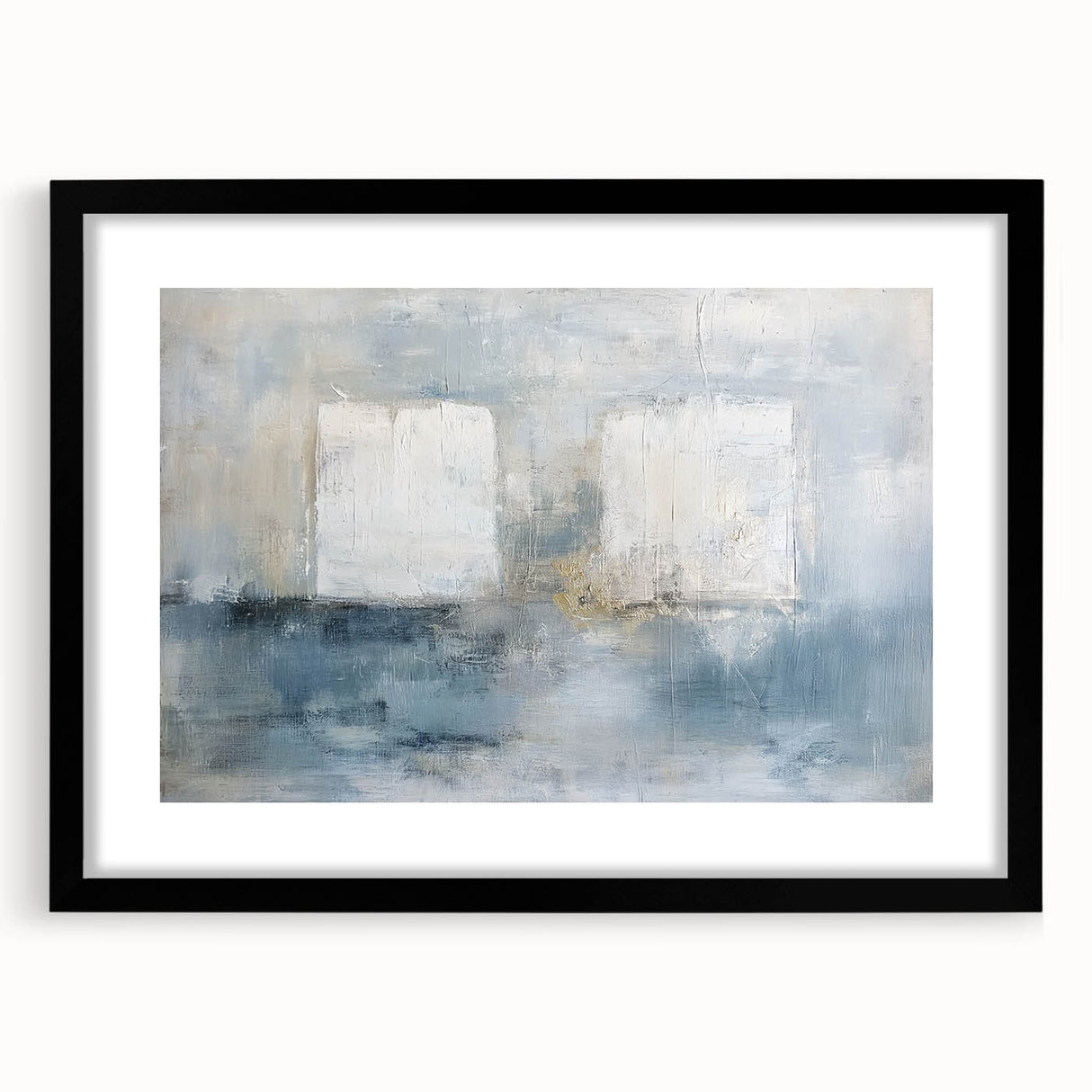 Abstract geometric frame featuring a sleek black mat and a modern design, ideal for contemporary decor. Perfect for displaying artwork or photos in stylish settings.