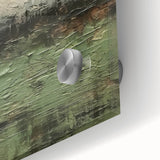 Close-up of vibrant abstract landscape wall art featuring bold colors and intricate textures. This acrylic glass artwork adds a modern touch to any decor.