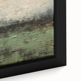 Close-up of a framed abstract landscape wall art piece showcasing vibrant colors and intricate textures, ideal for modern home decor and artistic interiors.