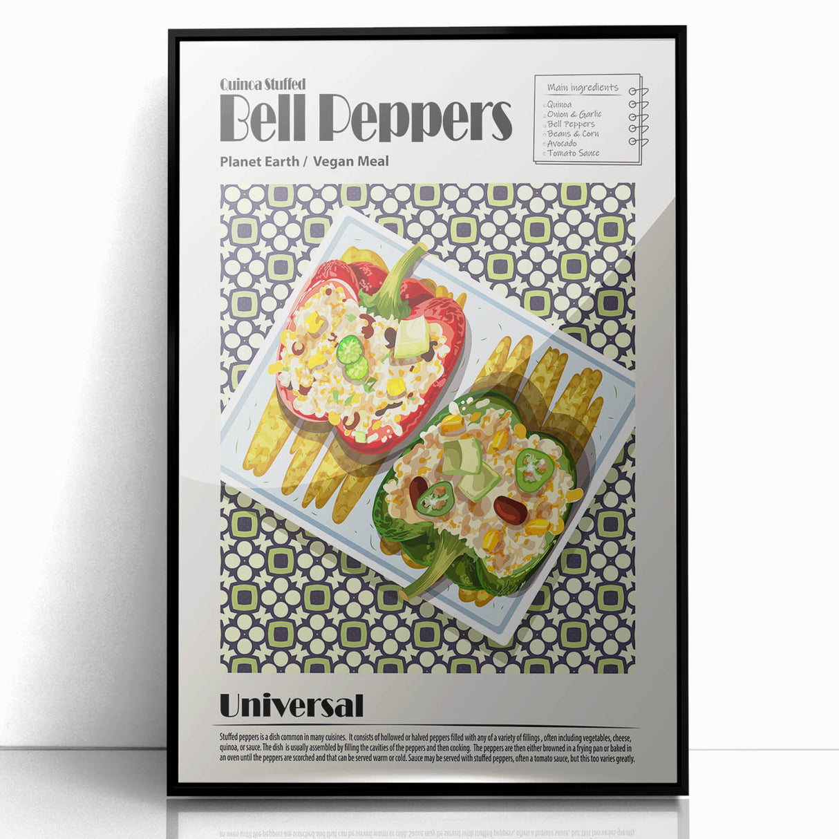 Large abstract wall art featuring assorted food dishes in muted earth tones on a framed acrylic, ideal for dining room decor.