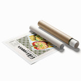 Extra large rolled print featuring an array of colorful floral designs.