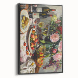 Black and white vintage poster art of a landscape on framed canvas, suitable for bedroom decor.