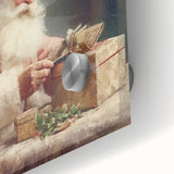 Holiday Decor Prints - Santa Wrapping Gifts Festive Canvas Art