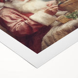 Holiday Decor Prints - Santa Wrapping Gifts Festive Canvas Art