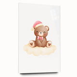 Girls Bedroom Art - Christmas Teddy Bear on Cloud Wall Decor