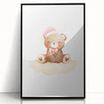 Girls Bedroom Art - Christmas Teddy Bear on Cloud Wall Decor