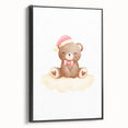 Girls Bedroom Art - Christmas Teddy Bear on Cloud Wall Decor