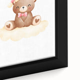 Girls Bedroom Art - Christmas Teddy Bear on Cloud Wall Decor